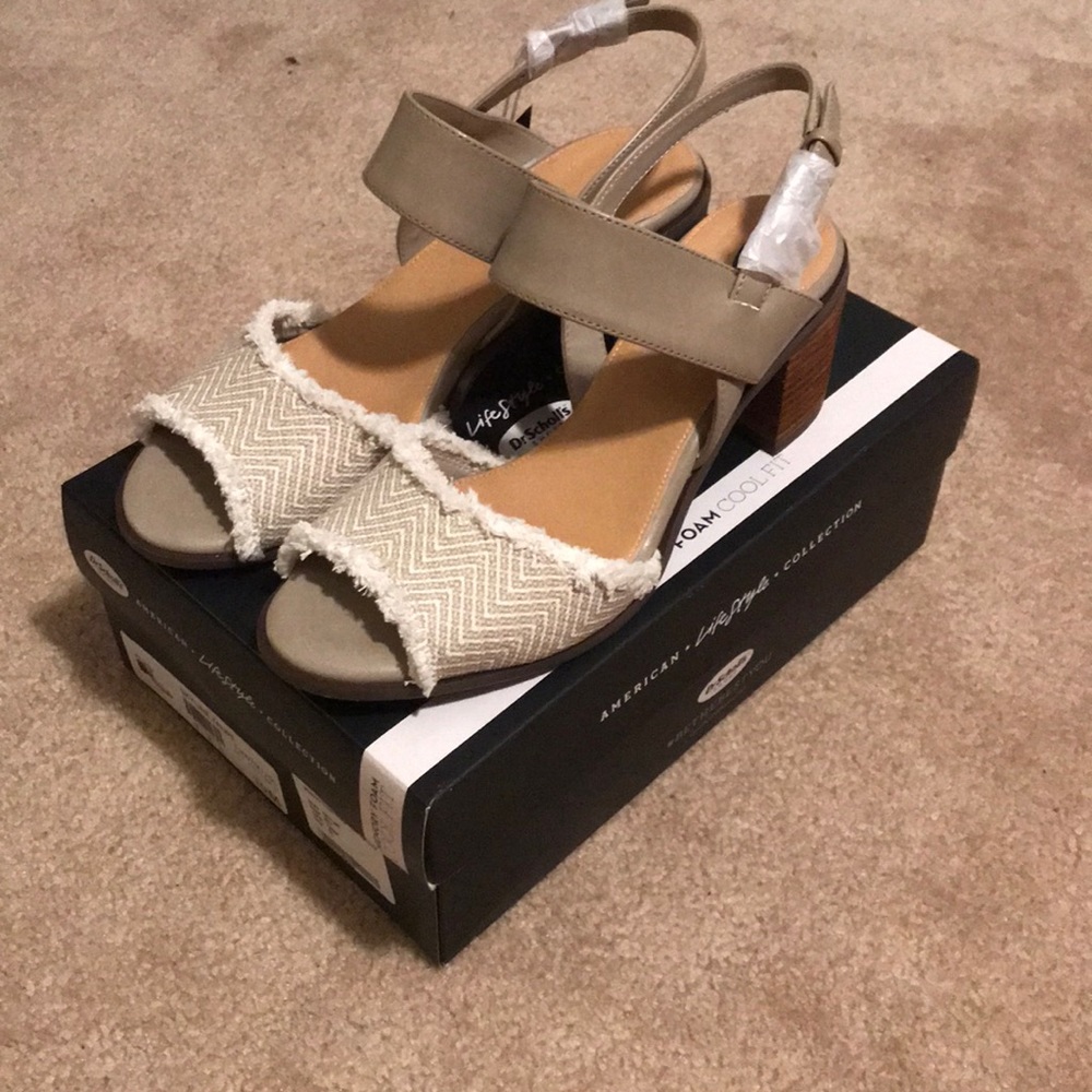 Taupe Block heel sandals
